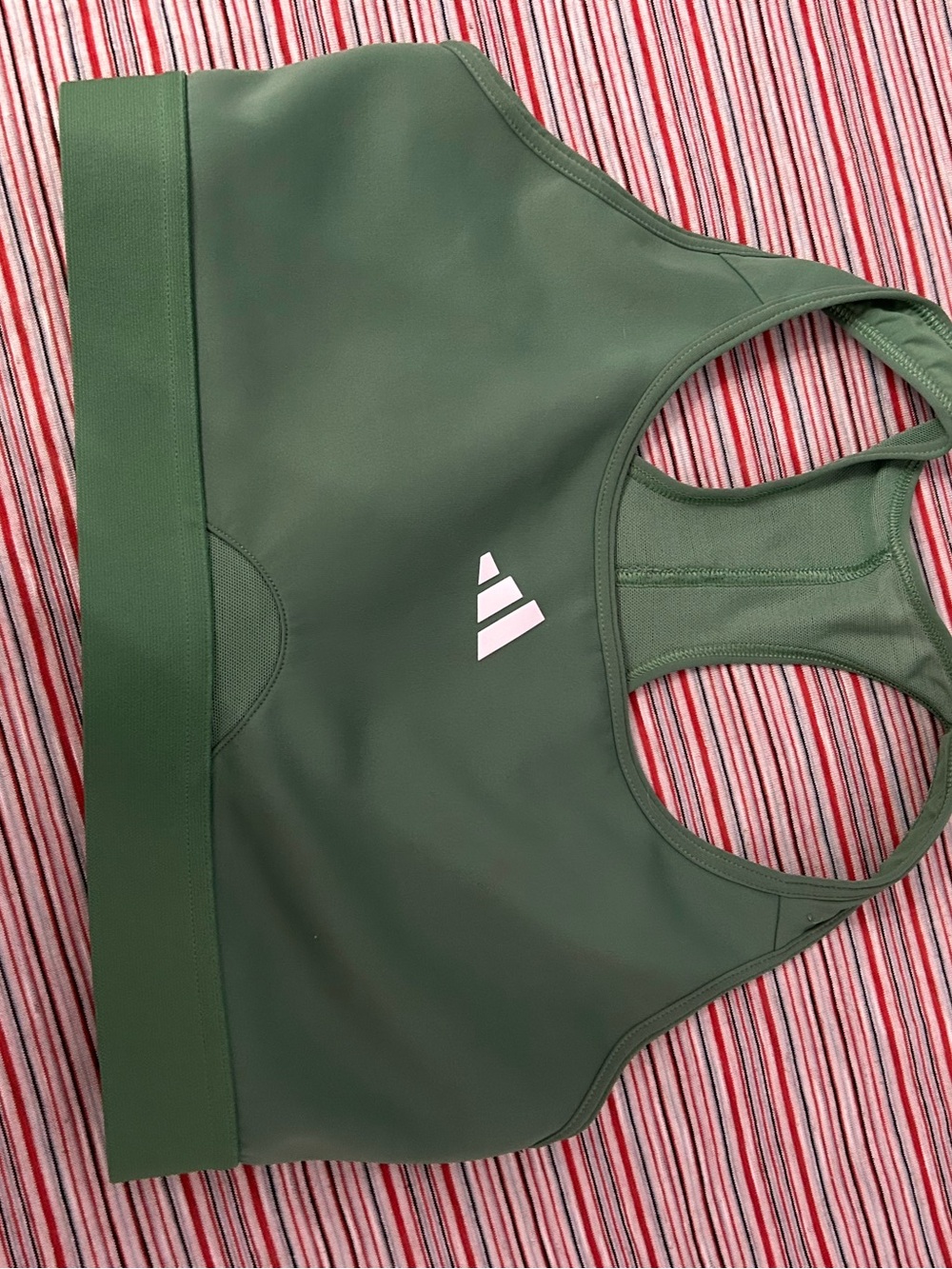 adidas Olive Green Racerback Sports Bra